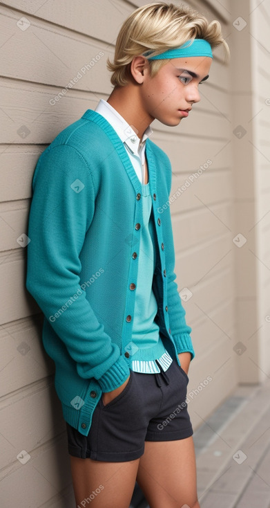 Hispanic teenager male with  blonde hair