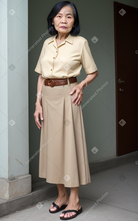 Vietnamese elderly female with  black hair