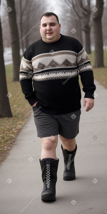 Serbian adult male with  black hair