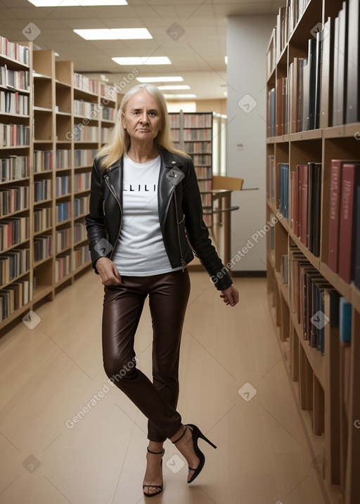 Belarusian elderly female with  blonde hair