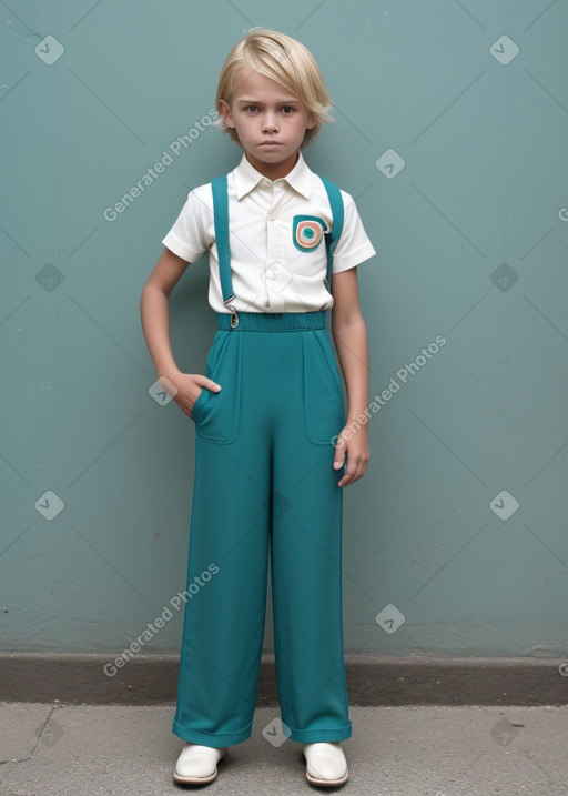 Ecuadorian child boy with  blonde hair