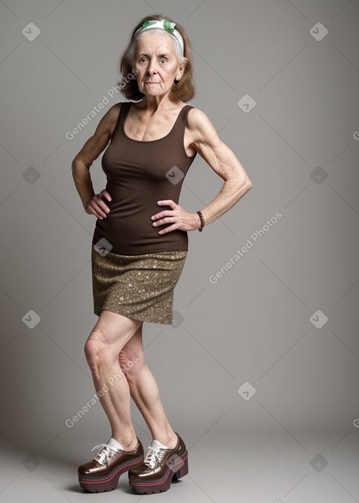 Irish elderly female with  brown hair