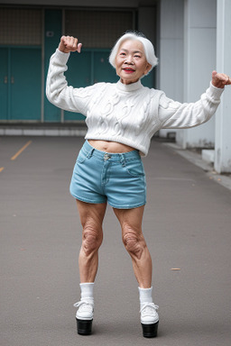 Vietnamese elderly female with  white hair