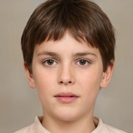 Neutral white child male with short  brown hair and brown eyes