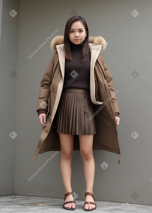 Indonesian young adult female with  brown hair