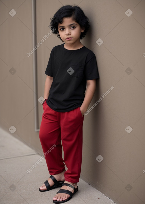 Hispanic child boy with  black hair