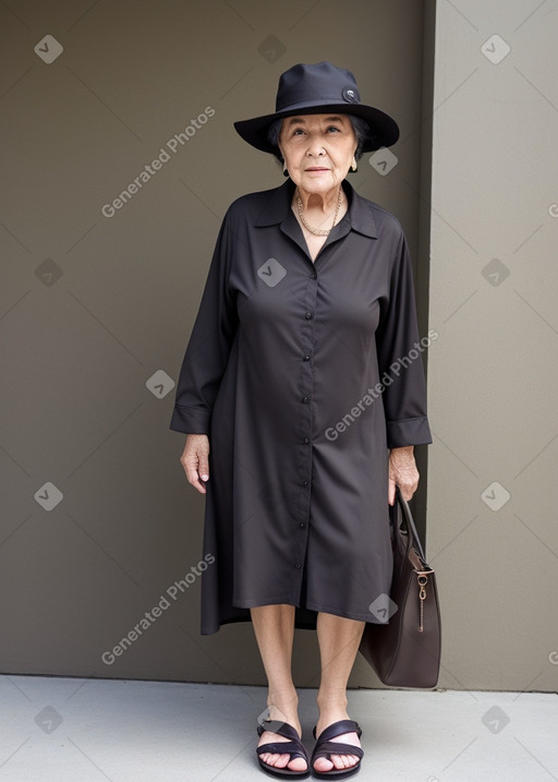 Elderly female with  black hair