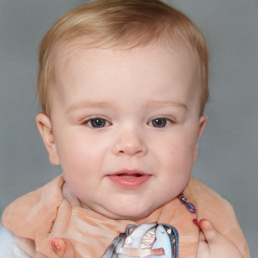 Neutral white child female with short  brown hair and blue eyes