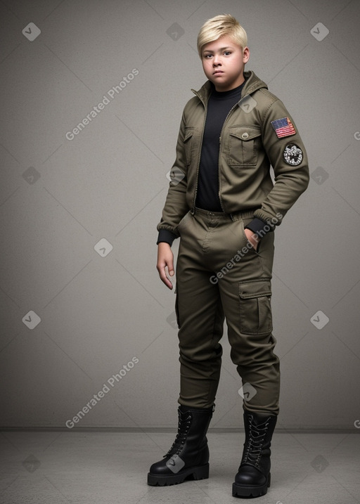 Bolivian teenager boy with  blonde hair