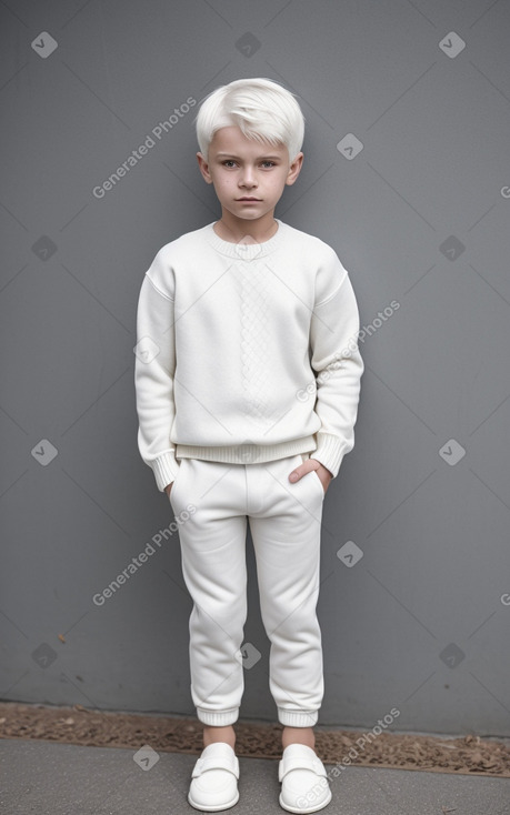 Belarusian child boy with  white hair