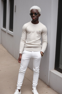 Ghanaian teenager boy with  white hair