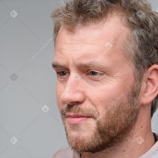 Neutral white adult male with short  brown hair and brown eyes