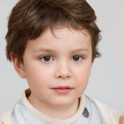 Neutral white child female with short  brown hair and brown eyes