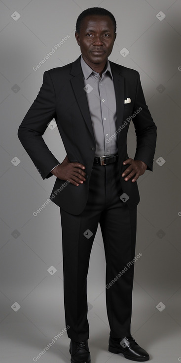 Zambian 45 years male with  black hair