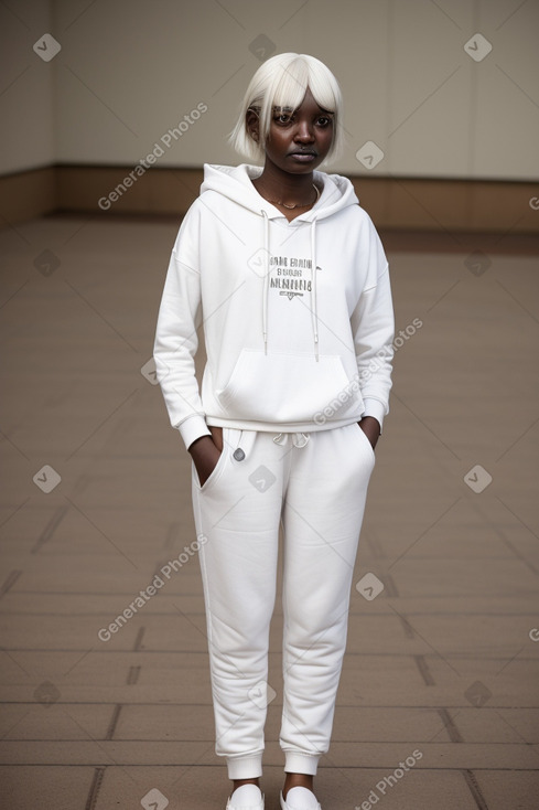 Sudanese young adult female with  white hair