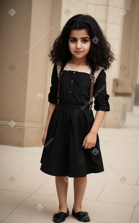 Jordanian child girl with  black hair