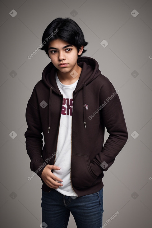 Teenager boy with  black hair