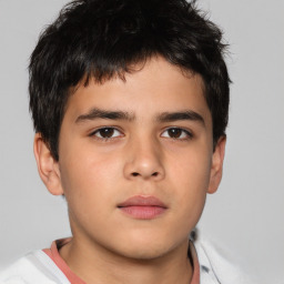 Neutral white child male with short  brown hair and brown eyes