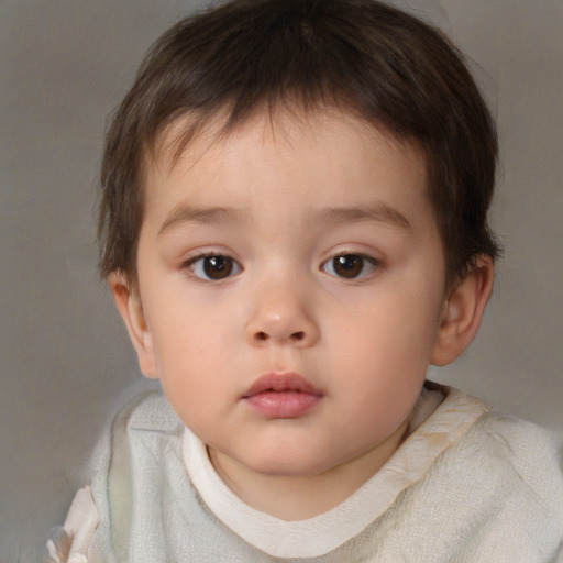 Neutral white child male with short  brown hair and brown eyes