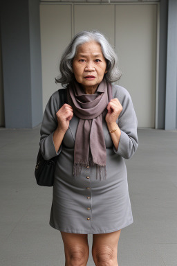 Indonesian elderly female with  gray hair