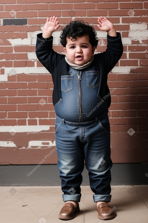 Arab infant boy with  black hair