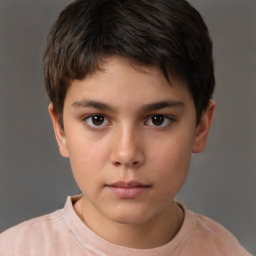 Neutral white child male with short  brown hair and brown eyes