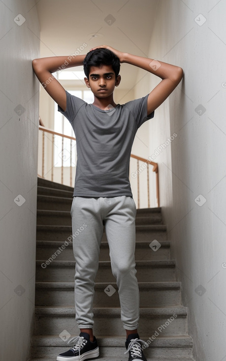 Sri lankan teenager boy with  gray hair