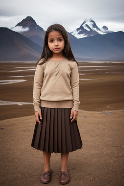 Ecuadorian child girl with  brown hair