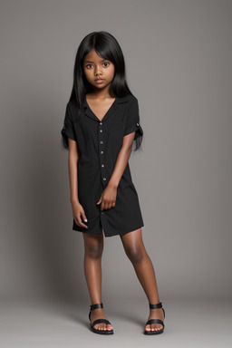 Child female with  black hair