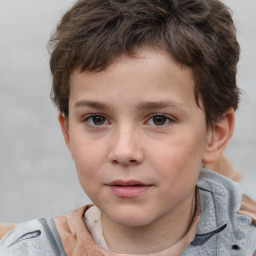 Neutral white child male with short  brown hair and brown eyes