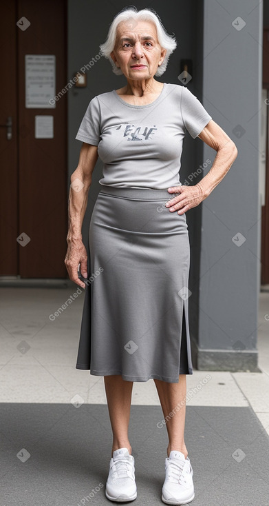 Albanian elderly female with  gray hair