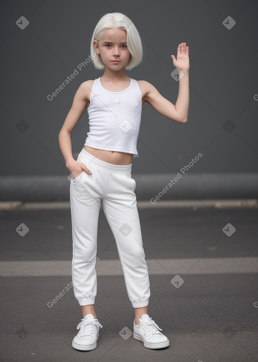 Belgian child girl with  white hair