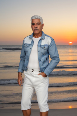 Venezuelan middle-aged male with  white hair