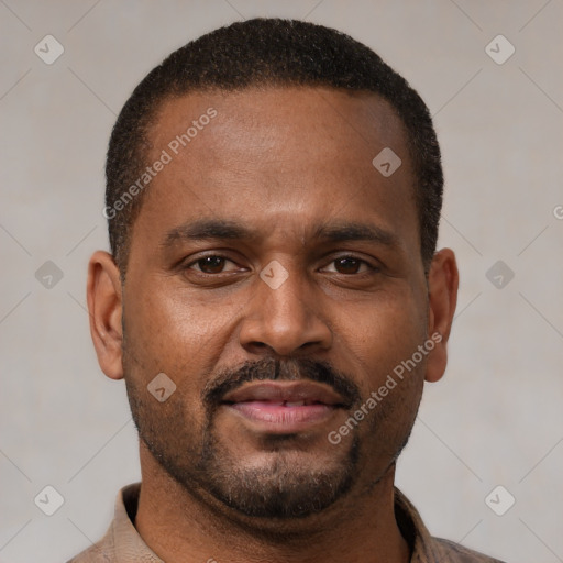 Neutral latino young-adult male with short  brown hair and brown eyes