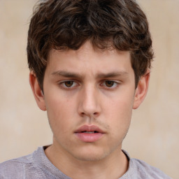 Neutral white child male with short  brown hair and brown eyes