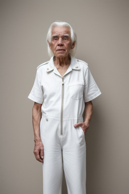 Bolivian elderly non-binary with  white hair