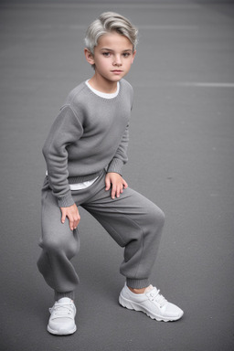 French child boy with  gray hair