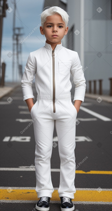 Hispanic child boy with  white hair