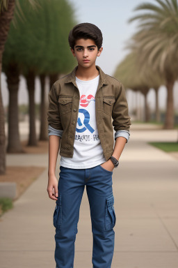 Arab teenager boy with  brown hair