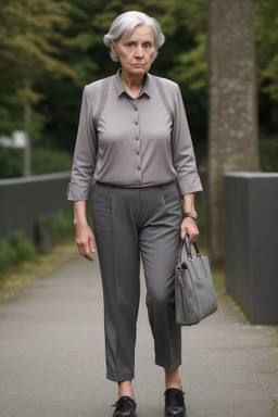 German elderly female with  gray hair