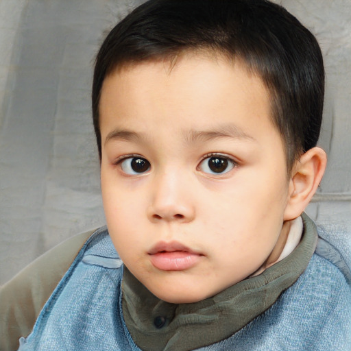 Neutral white child female with short  brown hair and brown eyes