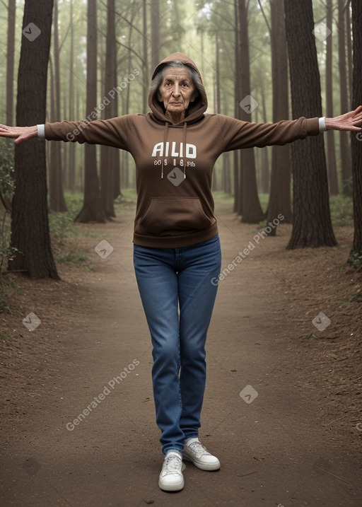 Israeli elderly female with  brown hair