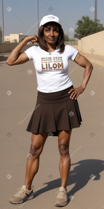 Sudanese middle-aged female with  brown hair