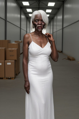 Togolese elderly female with  white hair