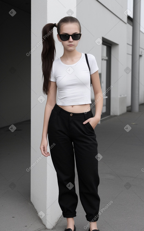 Finnish teenager girl with  black hair