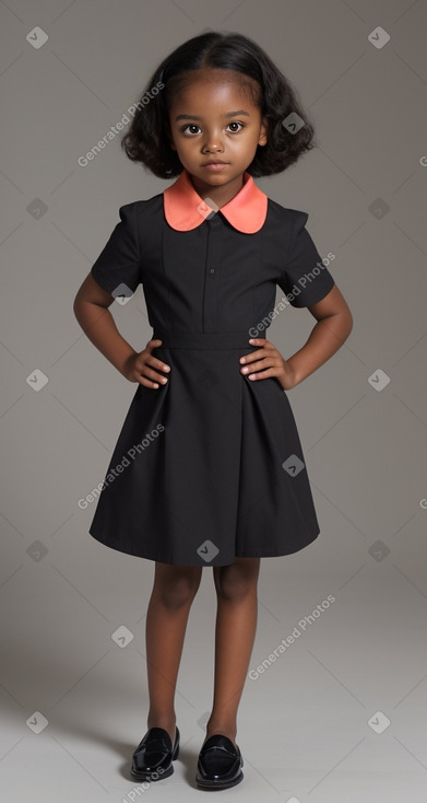 African american child female with  black hair