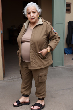 Moroccan elderly female with  brown hair