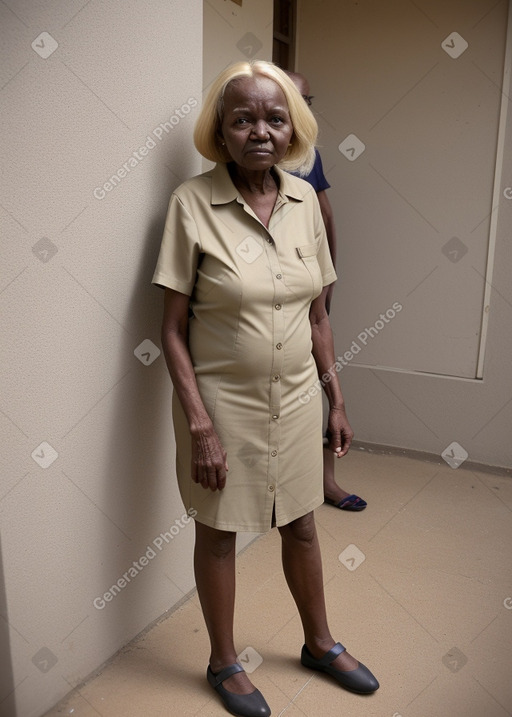 Sudanese elderly female with  blonde hair