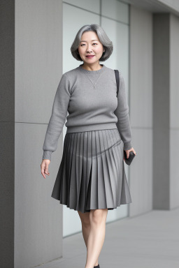 Korean middle-aged female with  gray hair