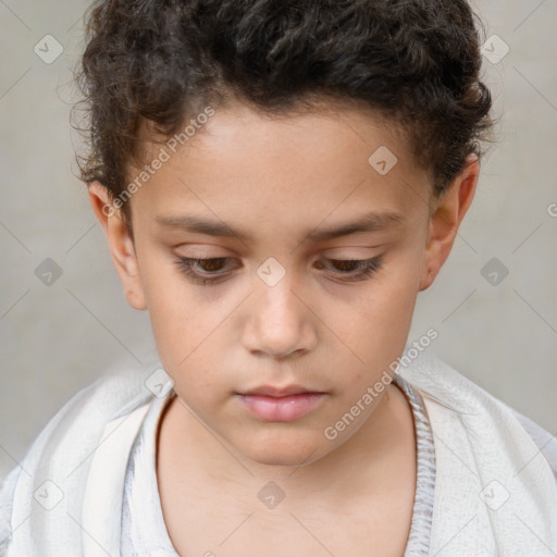 Neutral white child male with short  brown hair and brown eyes